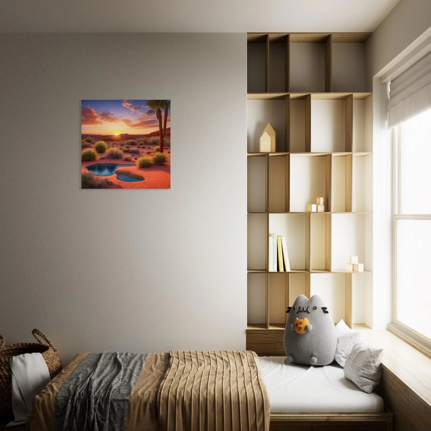 Moderner Forex-Druck - Oase in der Wüste - Foto Stil, KI-Kunst - RolConArt, Landschaften,