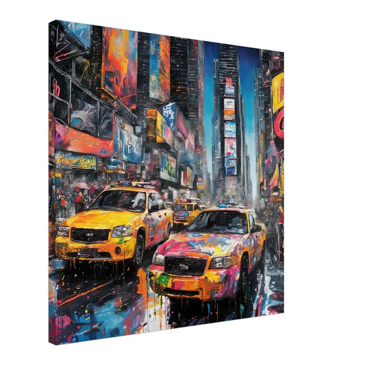 Leinwandbild - Times Square - Splash Art Stil, KI-Kunst - RolConArt, Splash Art,