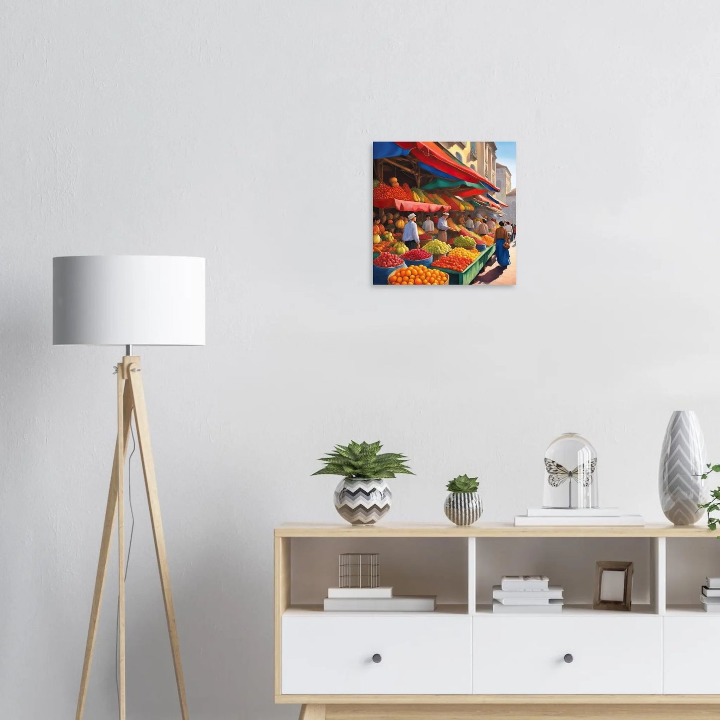 Moderner Forex-Druck - Obstmarkt - Malerischer Stil, KI-Kunst RolConArt