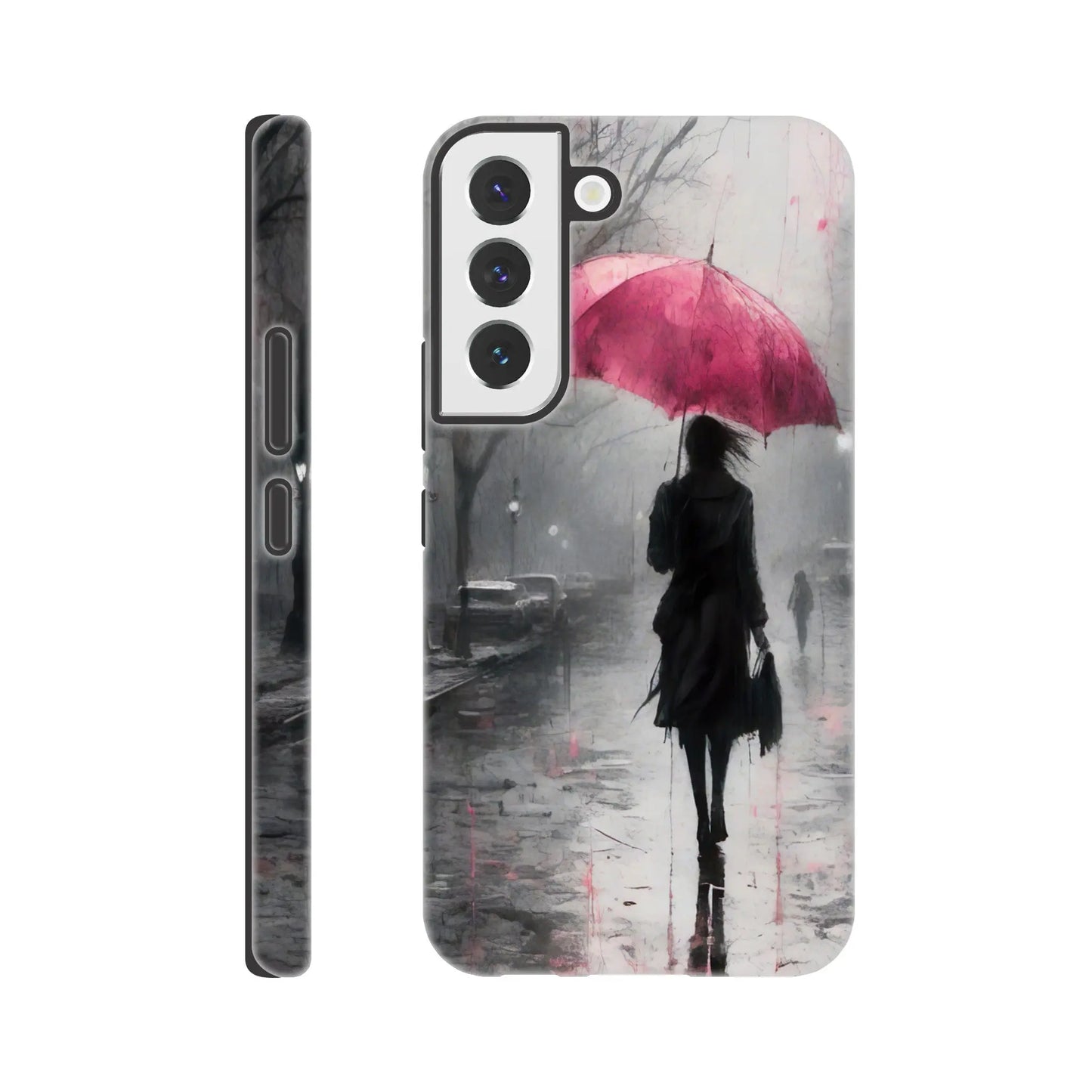 Smartphone-Hülle "Hart" - Frau Im Park - Düsterer Stil, KI-Kunst RolConArt, Malerischer Stil - Porträts, Galaxy-S22