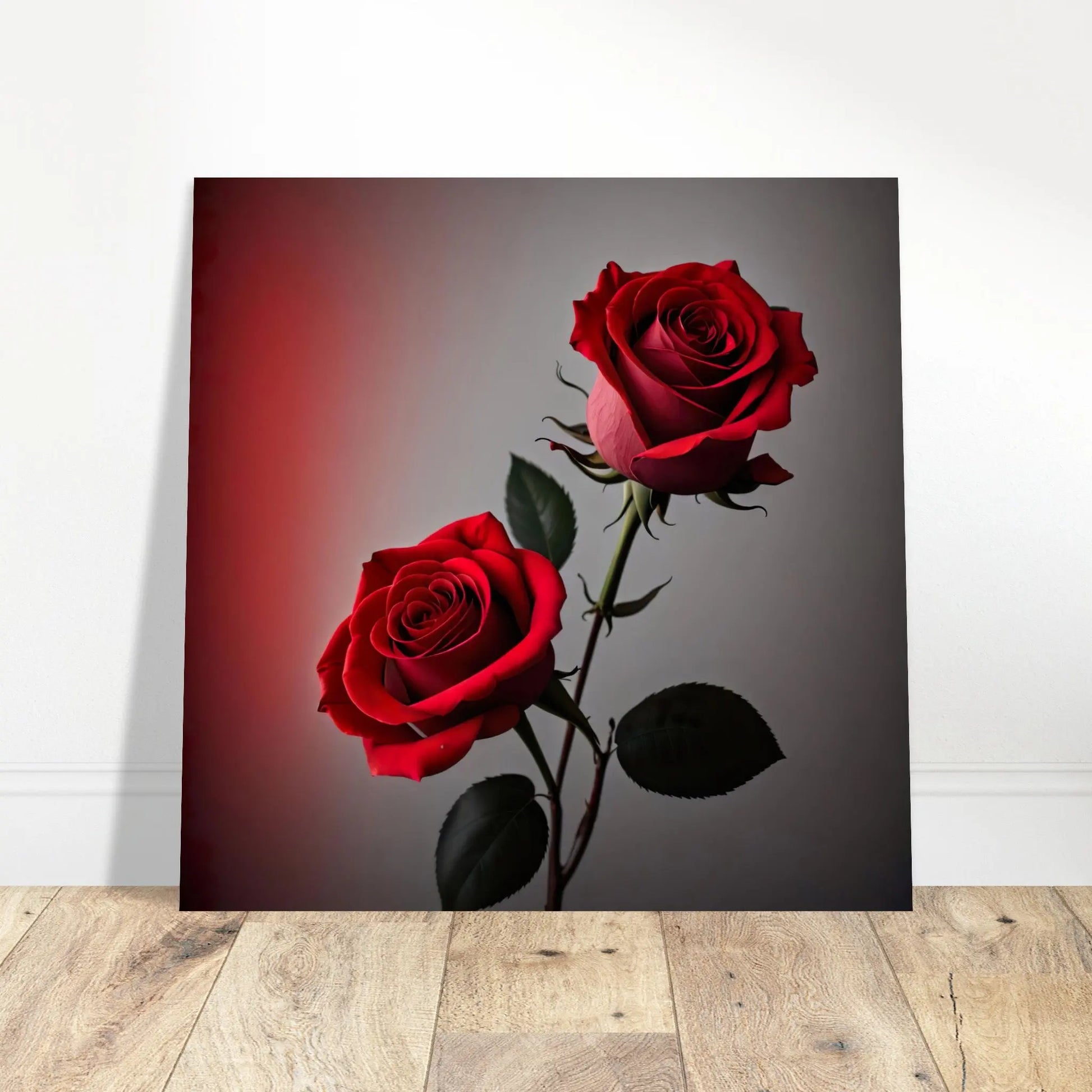 Aluminiumdruck - Rote Rosen - Foto Stil, KI-Kunst - RolConArt, Pflanzen,