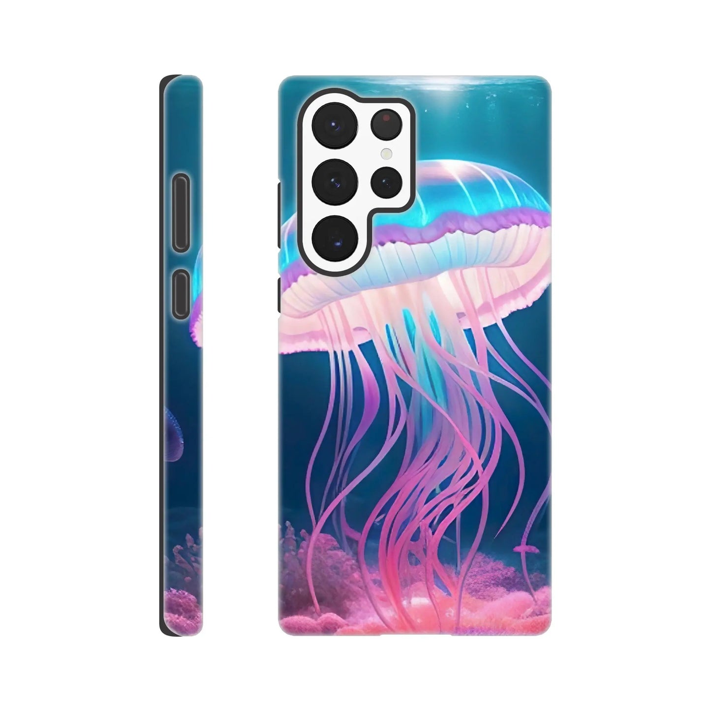 Smartphone-Hülle "Hart" - Qualle - Digitaler Stil, KI-Kunst RolConArt, Unterwasserlandschaften, Galaxy-S22-Ultra