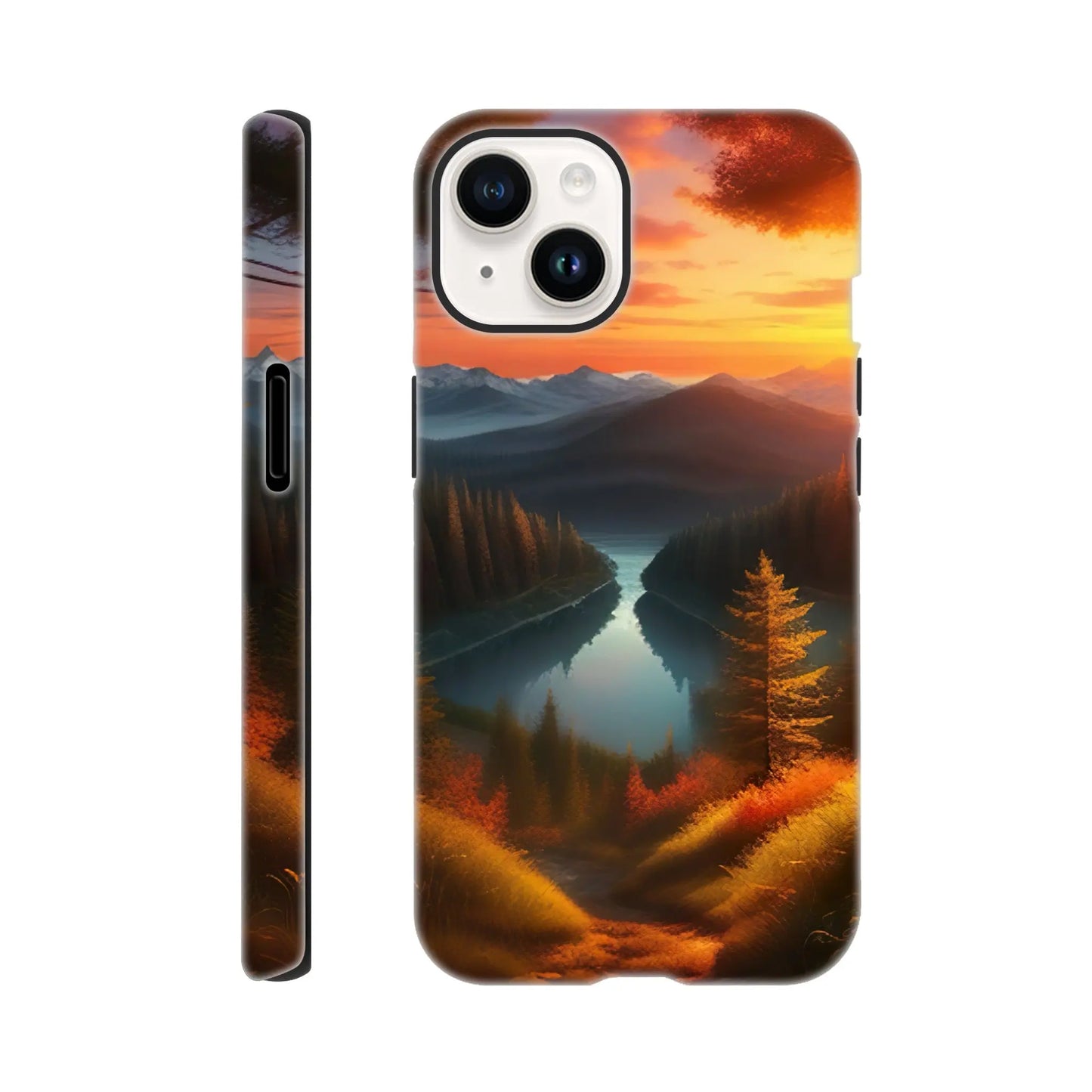 Smartphone-Hülle "Hart" - Bergpanorama - Digitaler Stil, KI-Kunst RolConArt, Landschaften, iPhone-14