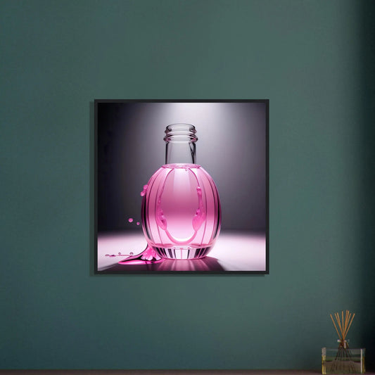 Gerahmtes Premium-Poster - Rosa Flüssigkeit - Foto Stil, KI-Kunst - RolConArt, Kreative Vielfalt,