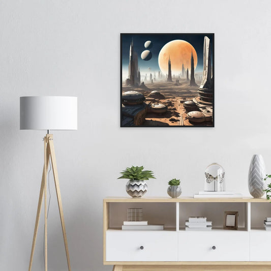 Gerahmtes Premium-Poster -Futuristische Welt- Digitaler Stil, KI-Kunst - RolConArt, Sci-Fi,