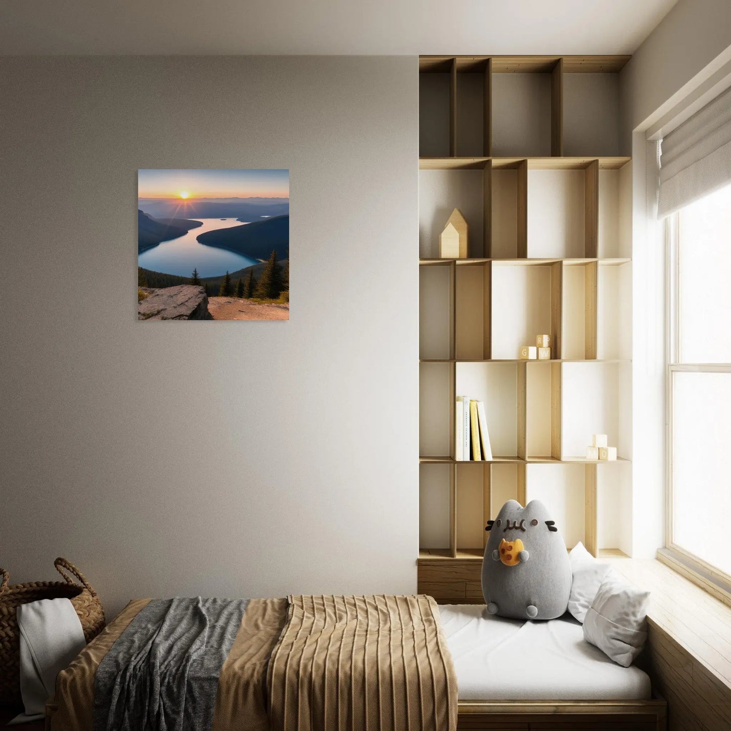 Moderner Forex-Druck - Bergpanorama - Foto-Stil, KI-Kunst - RolConArt, Landschaften,