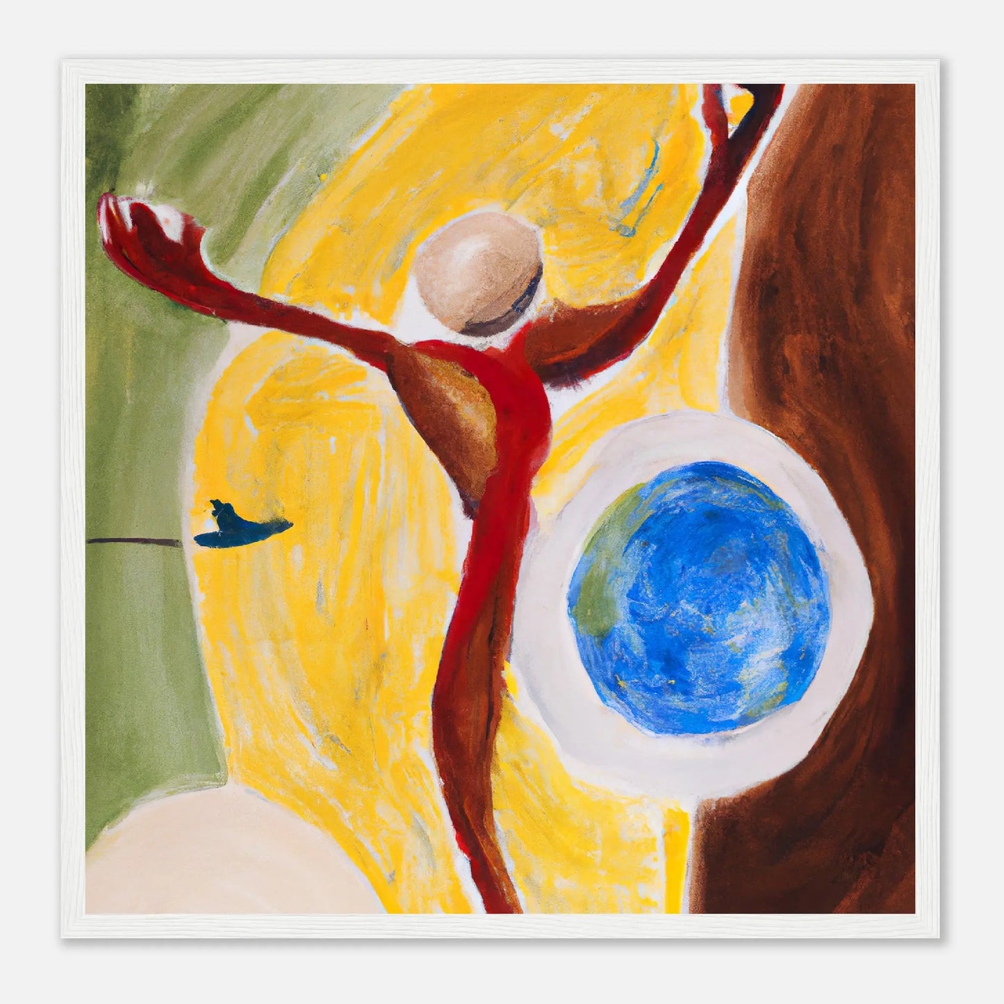 Gerahmtes Premium-Poster - Abstrakt - Malerischer Stil, KI-Kunst - RolConArt, Digitalkunst - Kreative Vielfalt, 50x50-cm-20x20-Weiß