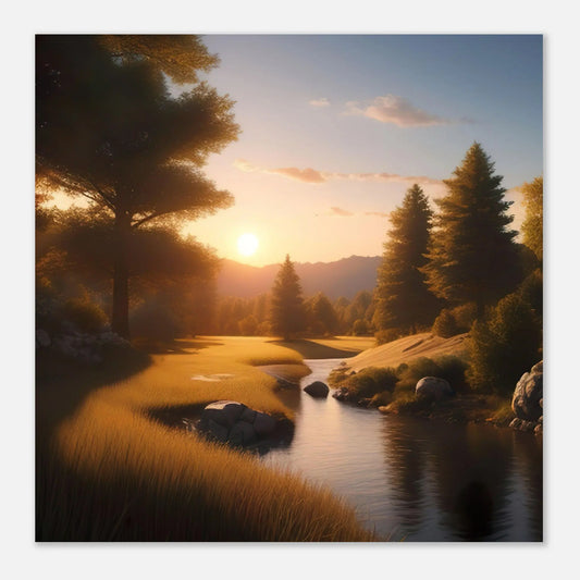 Moderner Forex-Druck - Landschaftsidylle - Foto Stil, KI-Kunst - RolConArt, Landschaften,