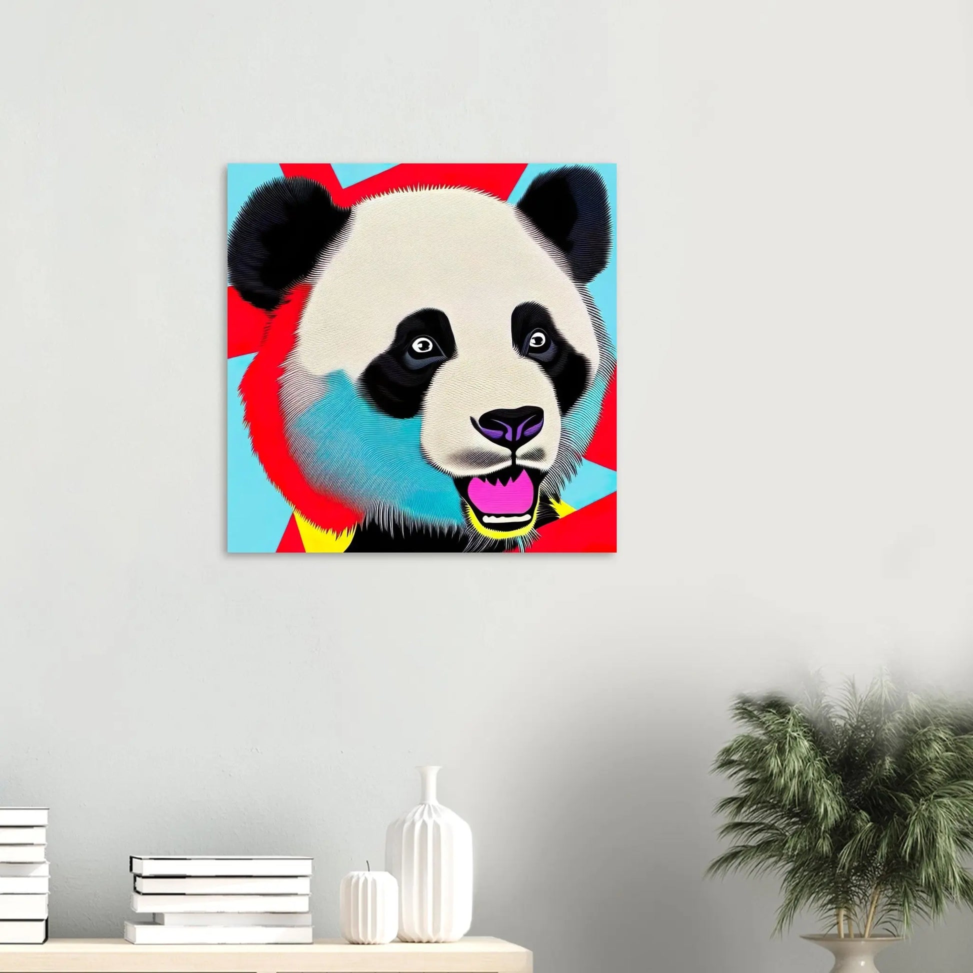 Aluminiumdruck - Pandabär - Pop Art Stil, KI-Kunst RolConArt