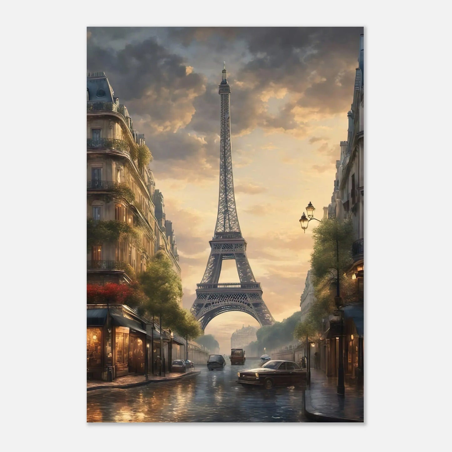 Aluminiumdruck - Eiffelturm - Digitaler Stil, KI-Kunst RolConArt