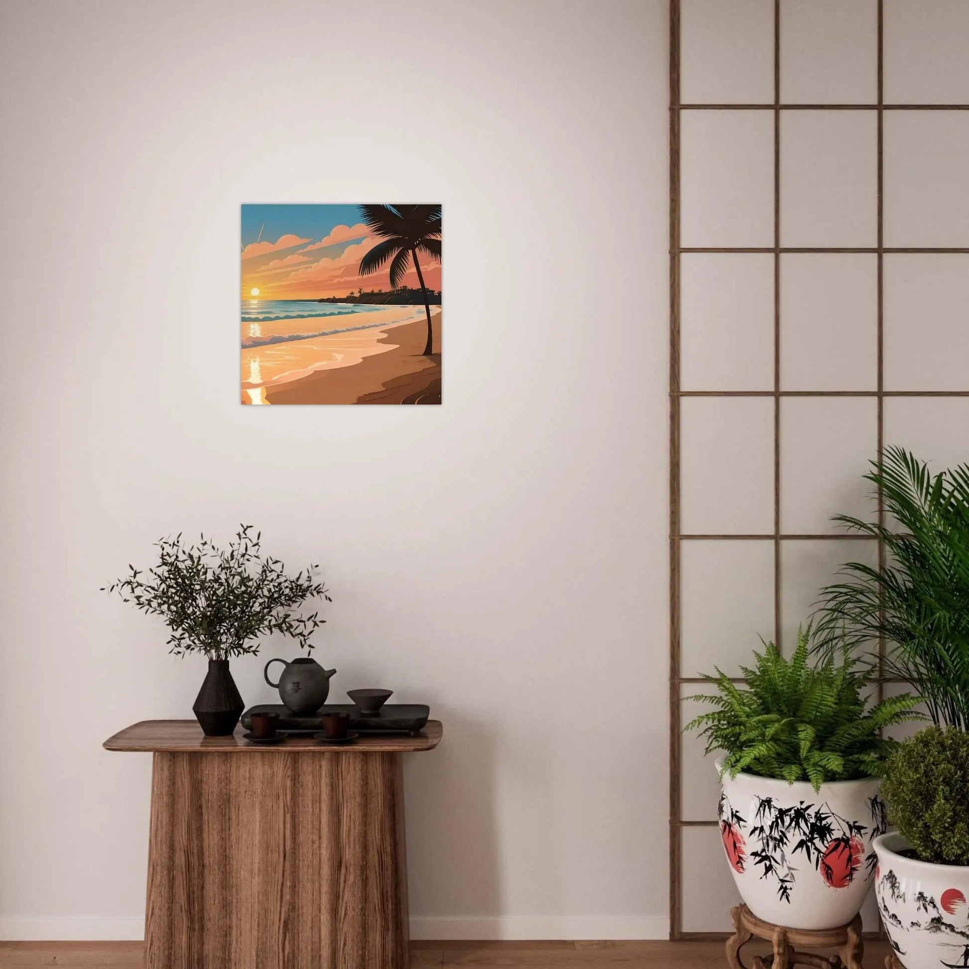 Moderner Forex-Druck - Abendsonne am Meer - Digitaler Stil, KI-Kunst - RolConArt, Landschaften,