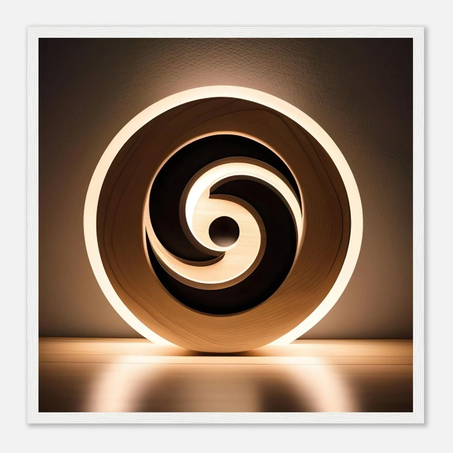 Gerahmtes Premium-Poster - Yin Yang - Foto Stil, KI-Kunst - RolConArt, Kreative Vielfalt, 50x50-cm-20x20-Weißer-Rahmen