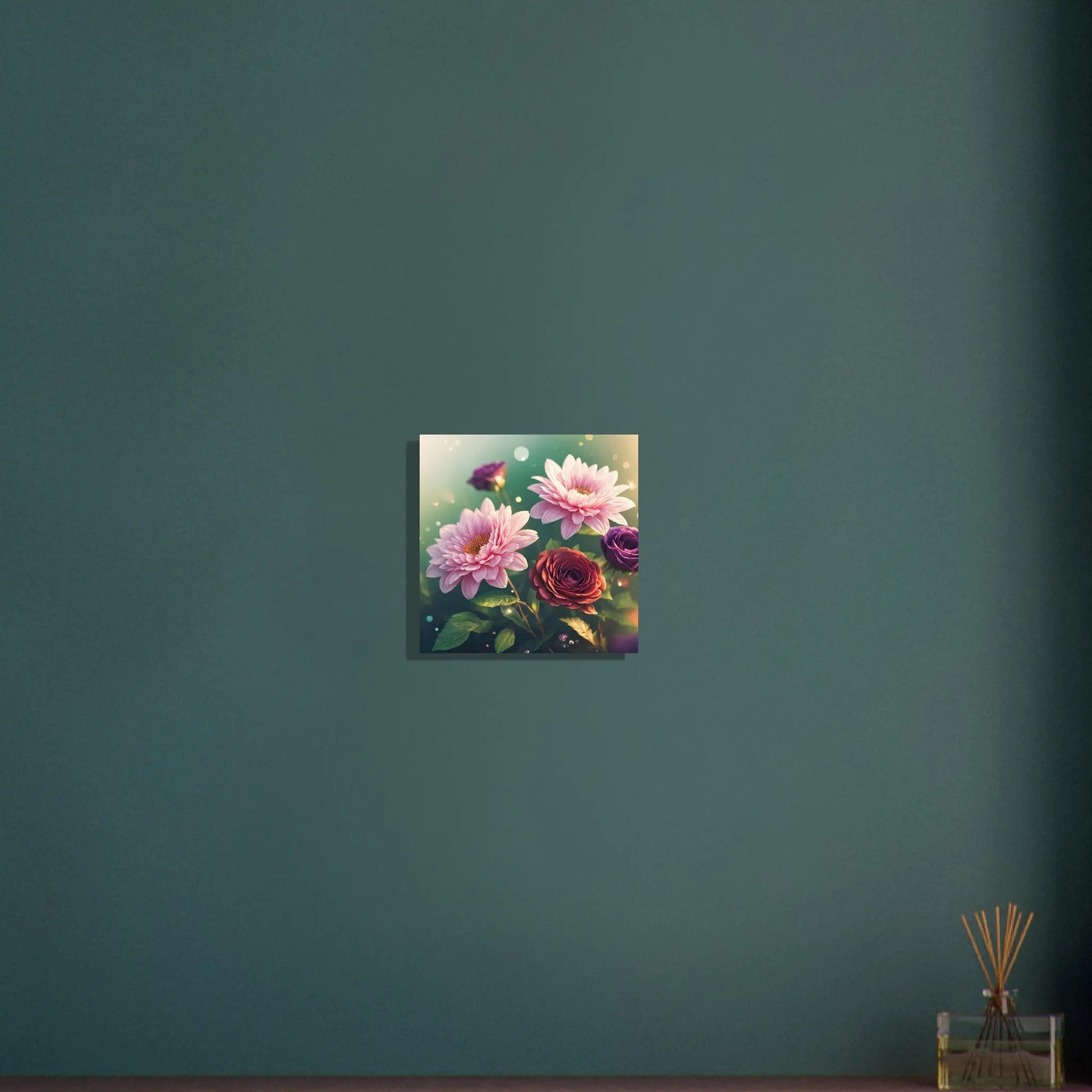 Aluminiumdruck - Blumen Vielfalt - Foto Stil, KI-Kunst - RolConArt, Pflanzen, 30x30-cm-12x12