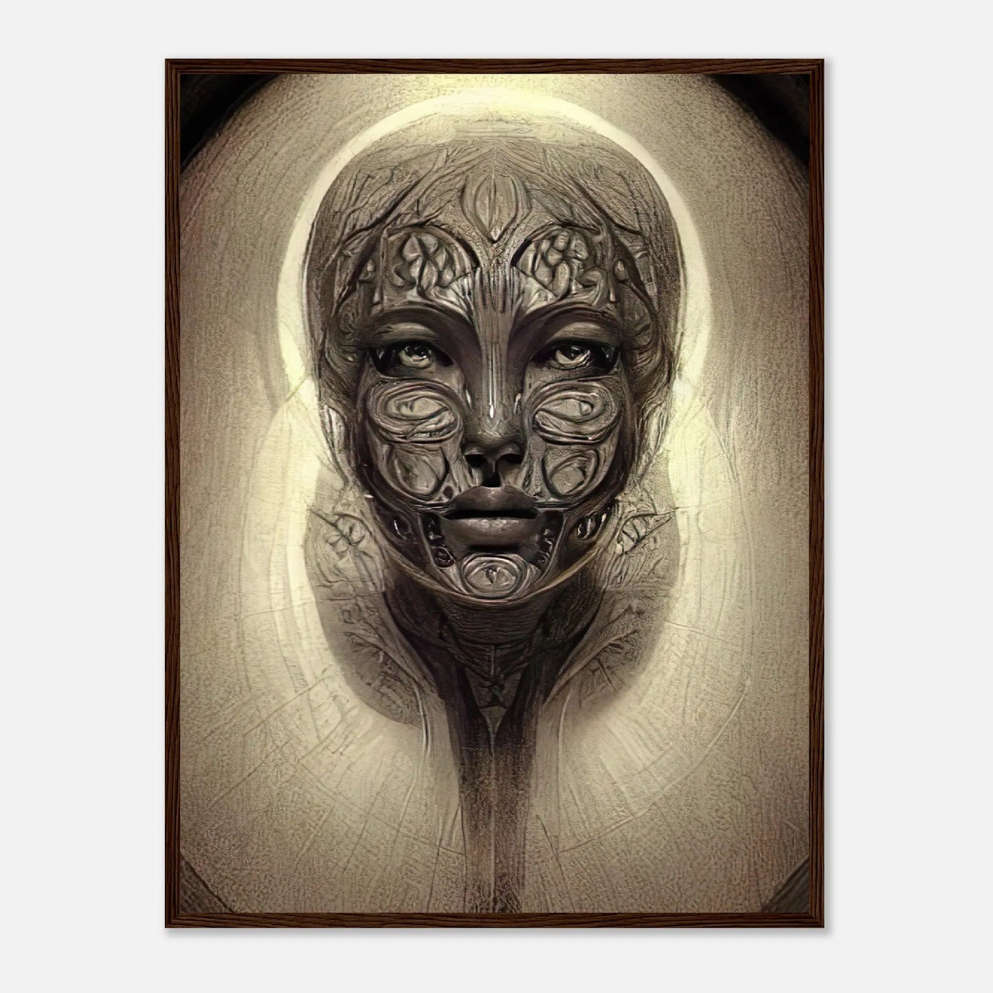 Gerahmtes Premium-Poster - Abstraktes Porträt - Digitaler Stil, KI-Kunst RolConArt