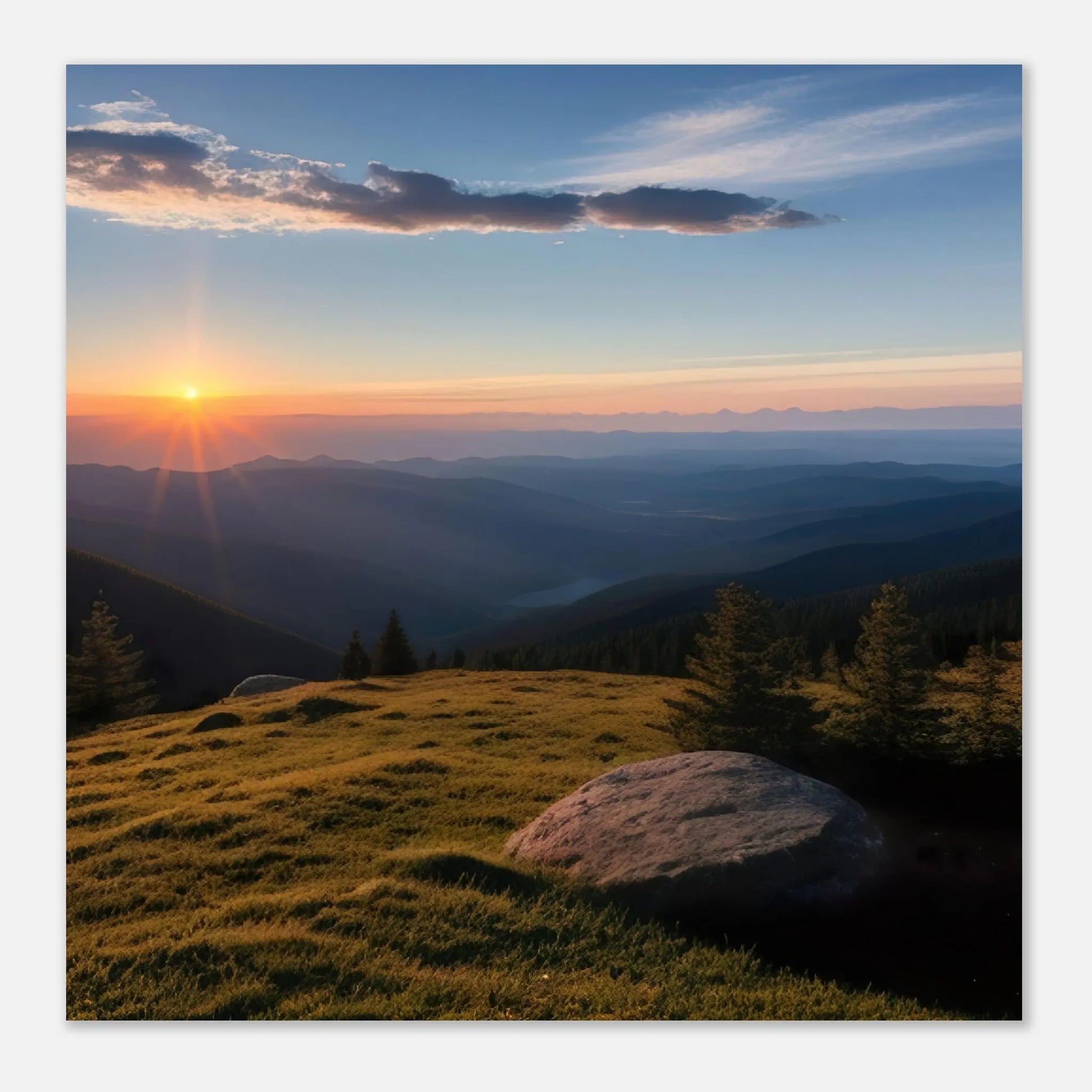 Moderner Forex-Druck - Bergpanorama - Foto-Stil, KI-Kunst - RolConArt, Landschaften,