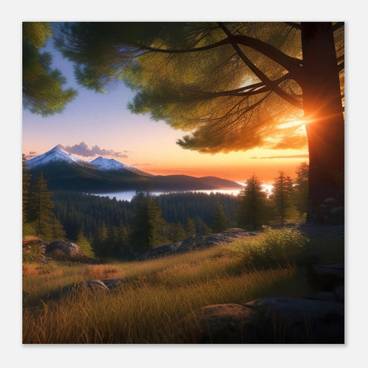 Moderner Forex-Druck - Bergpanorama - Foto Stil, KI-Kunst - RolConArt, Landschaften,