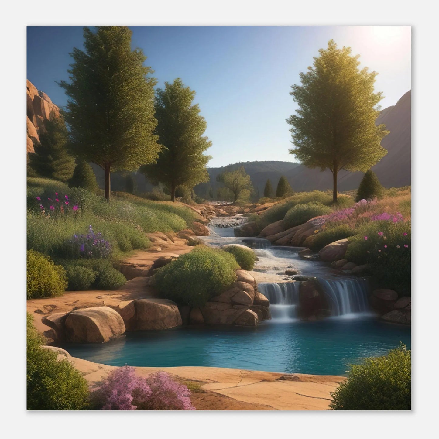 Moderner Forex-Druck - Landschaftsidylle - Foto Stil, KI-Kunst - RolConArt, Landschaften,