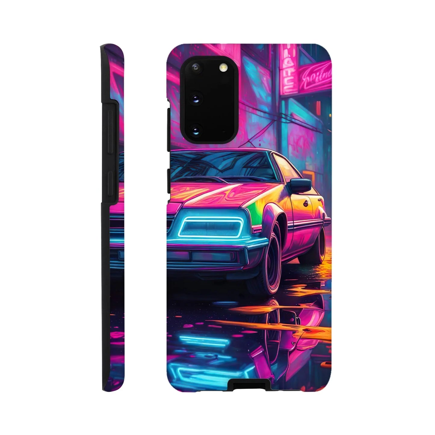 Smartphone-Hülle "Hart" - Retro Auto - Neon Stil, KI-Kunst RolConArt, Neon, Galaxy-S20