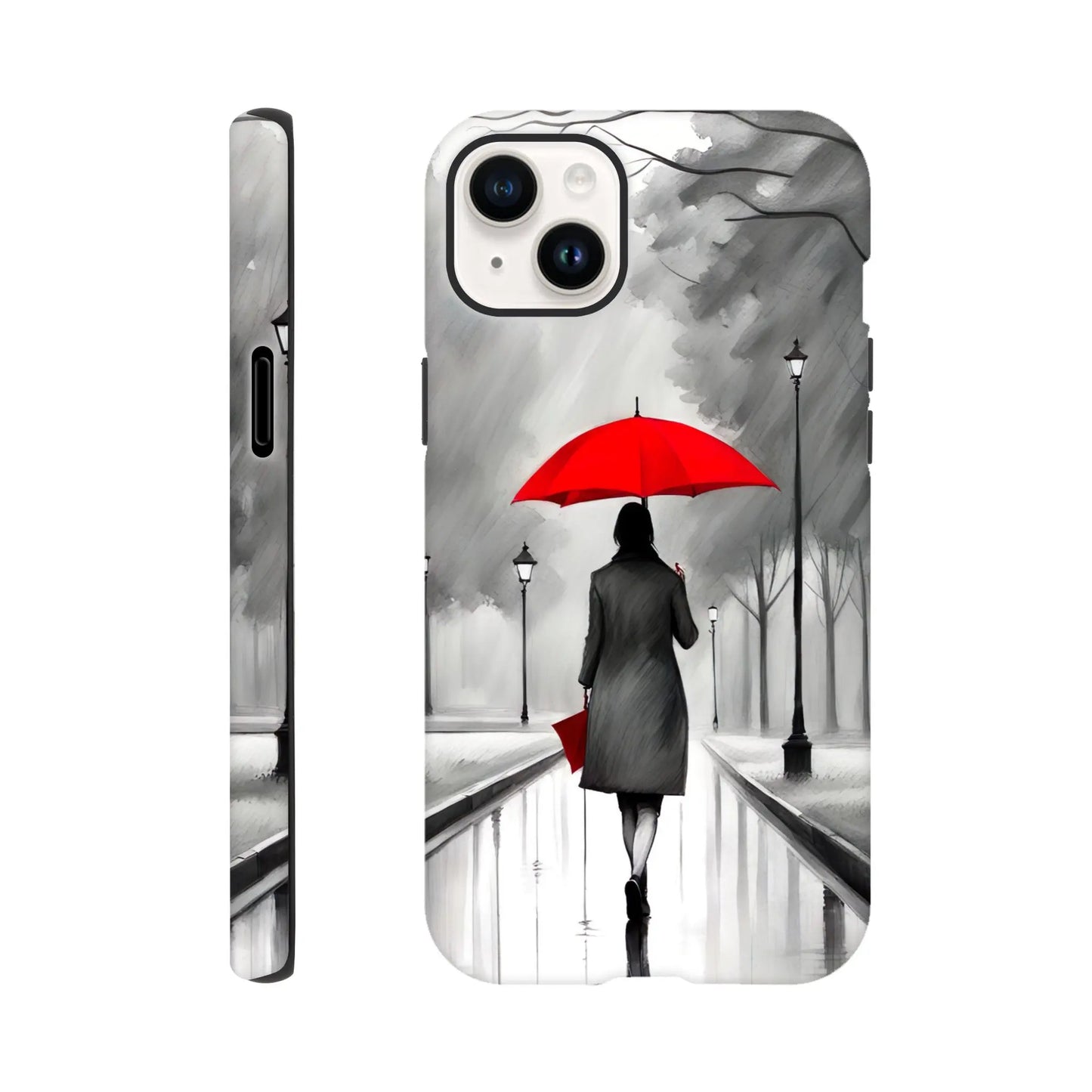 Smartphone-Hülle "Hart" - Frau Im Park - Malerischer Stil, KI-Kunst RolConArt, Malerischer Stil - Porträts, iPhone-14-Plus