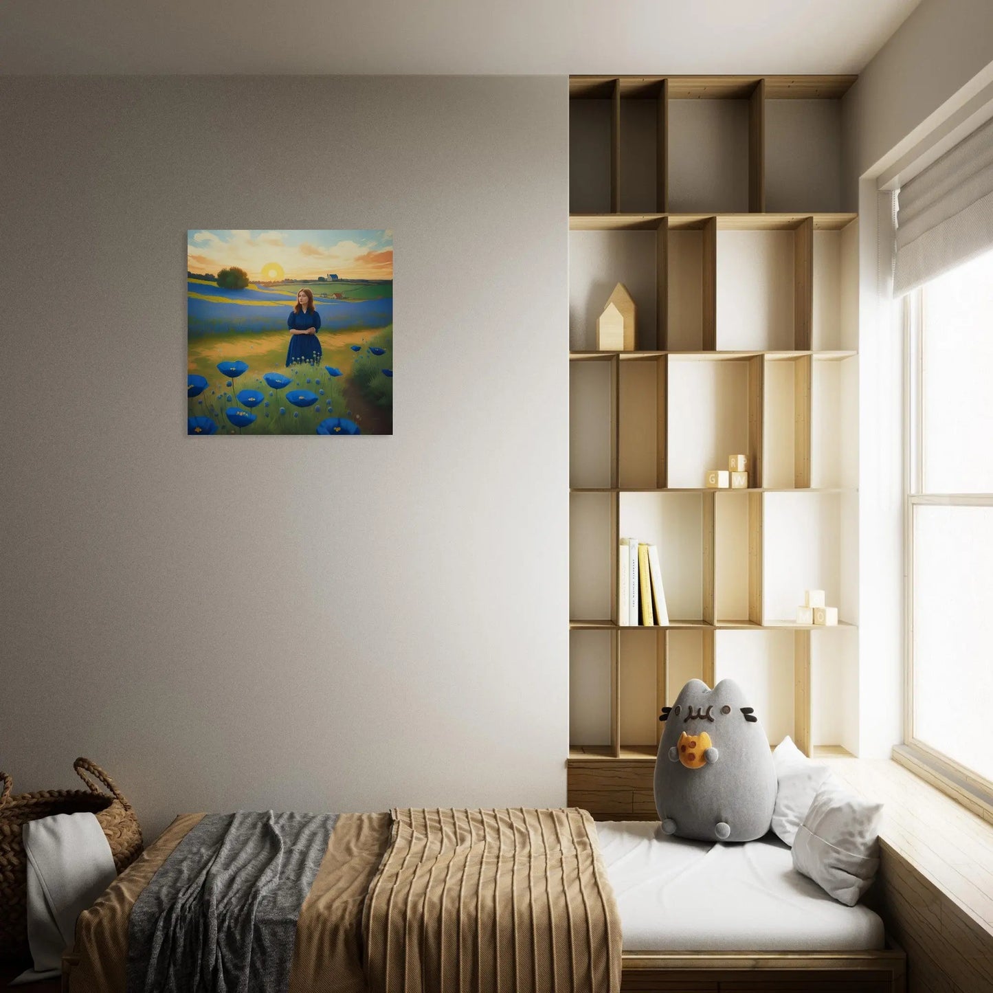 Moderner Forex-Druck - Blühende Landschaft - Malerischer Stil, KI-Kunst - RolConArt, Landschaften,