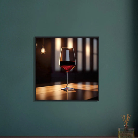 Gerahmtes Premium-Poster - Rotwein im Glas - Foto Stil, KI-Kunst - RolConArt, Kreative Vielfalt,