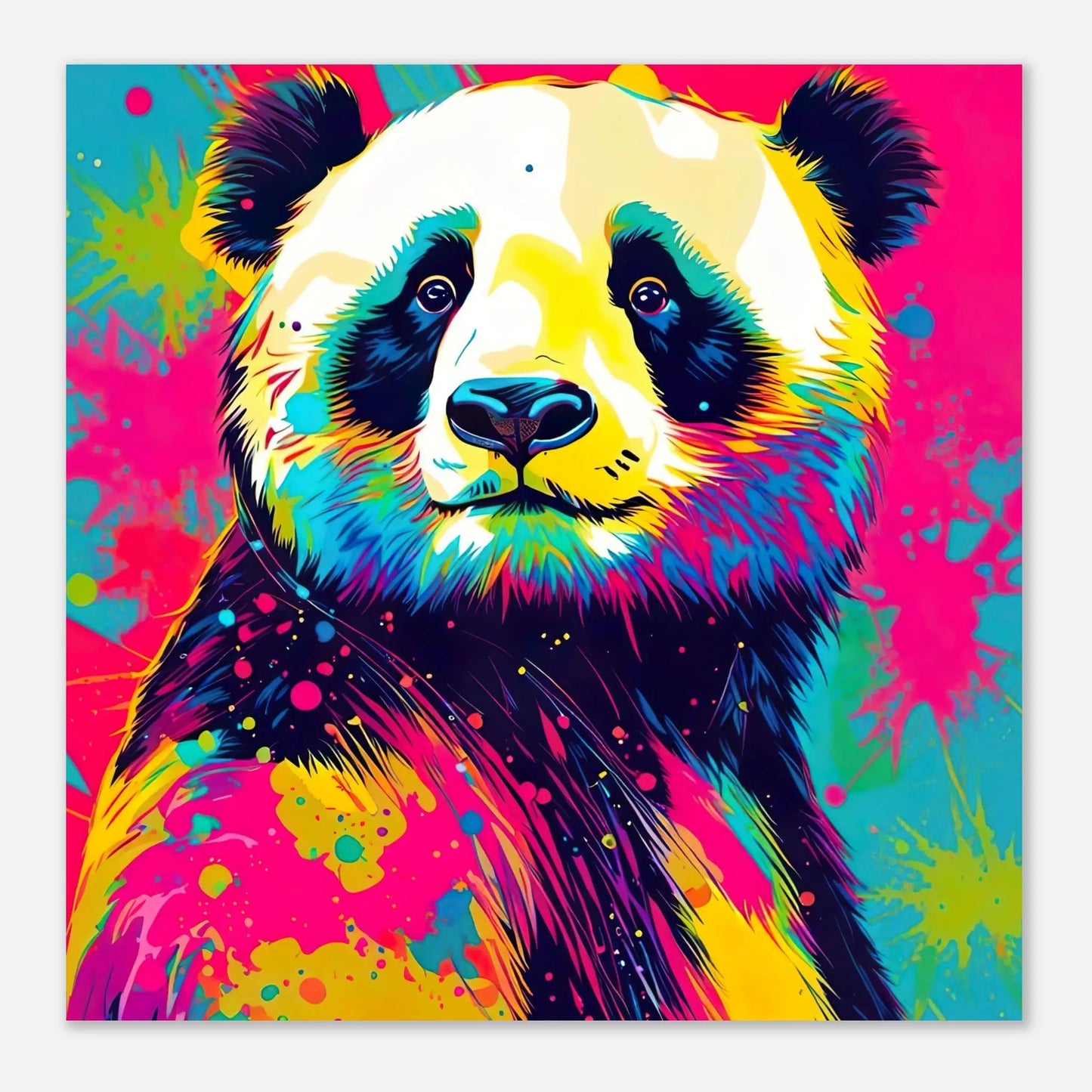 Aluminiumdruck - Pandabär - Pop Art Stil, KI-Kunst RolConArt