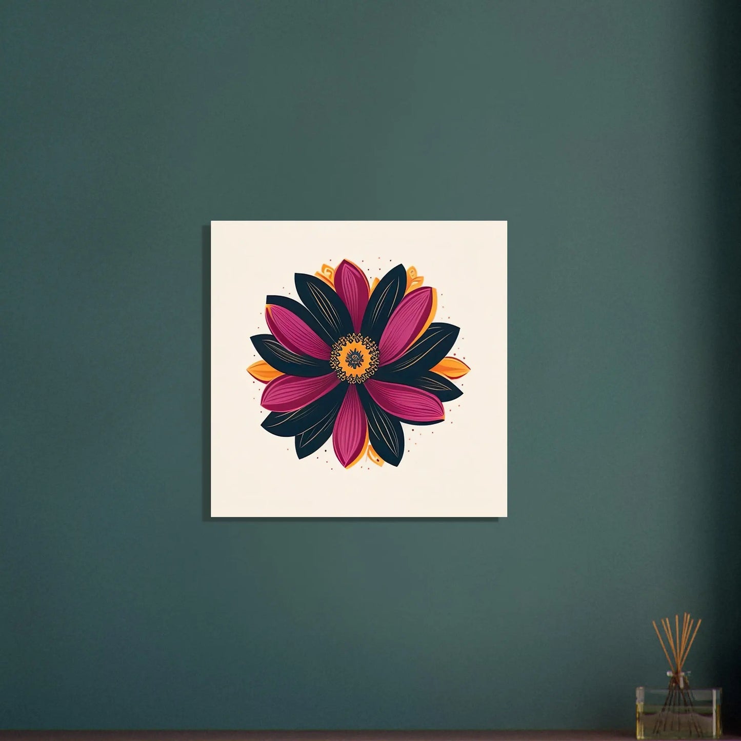 Aluminiumdruck - Blume - Digitaler Stil, KI-Kunst - RolConArt, Pflanzen, 60x60-cm-24x24