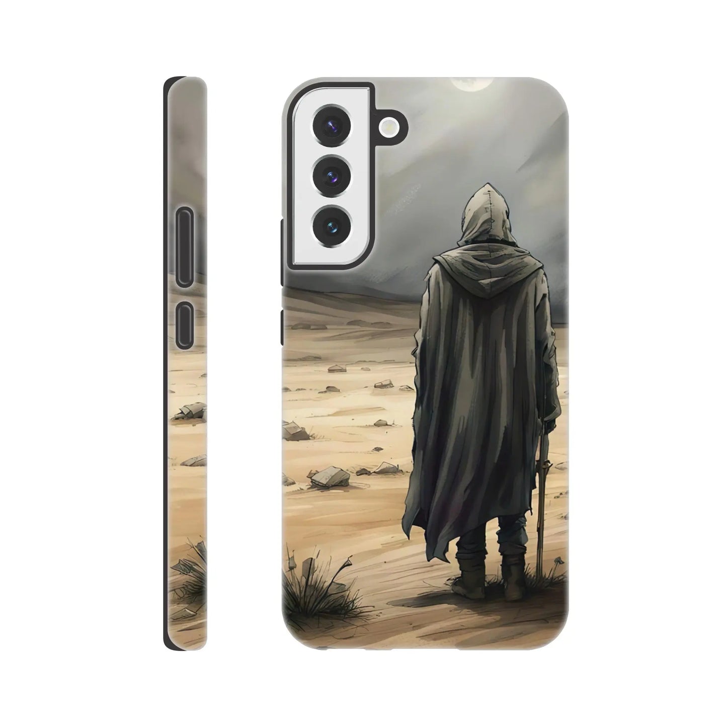 Smartphone-Hülle "Hart" - Wüstenwanderer - Malerischer Stil, KI-Kunst RolConArt, Malerischer Stil - Porträts, Galaxy-S22-Plus