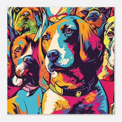 Aluminiumdruck - Hunde - Pop Art Stil, Tierporträt, KI-Kunst RolConArt