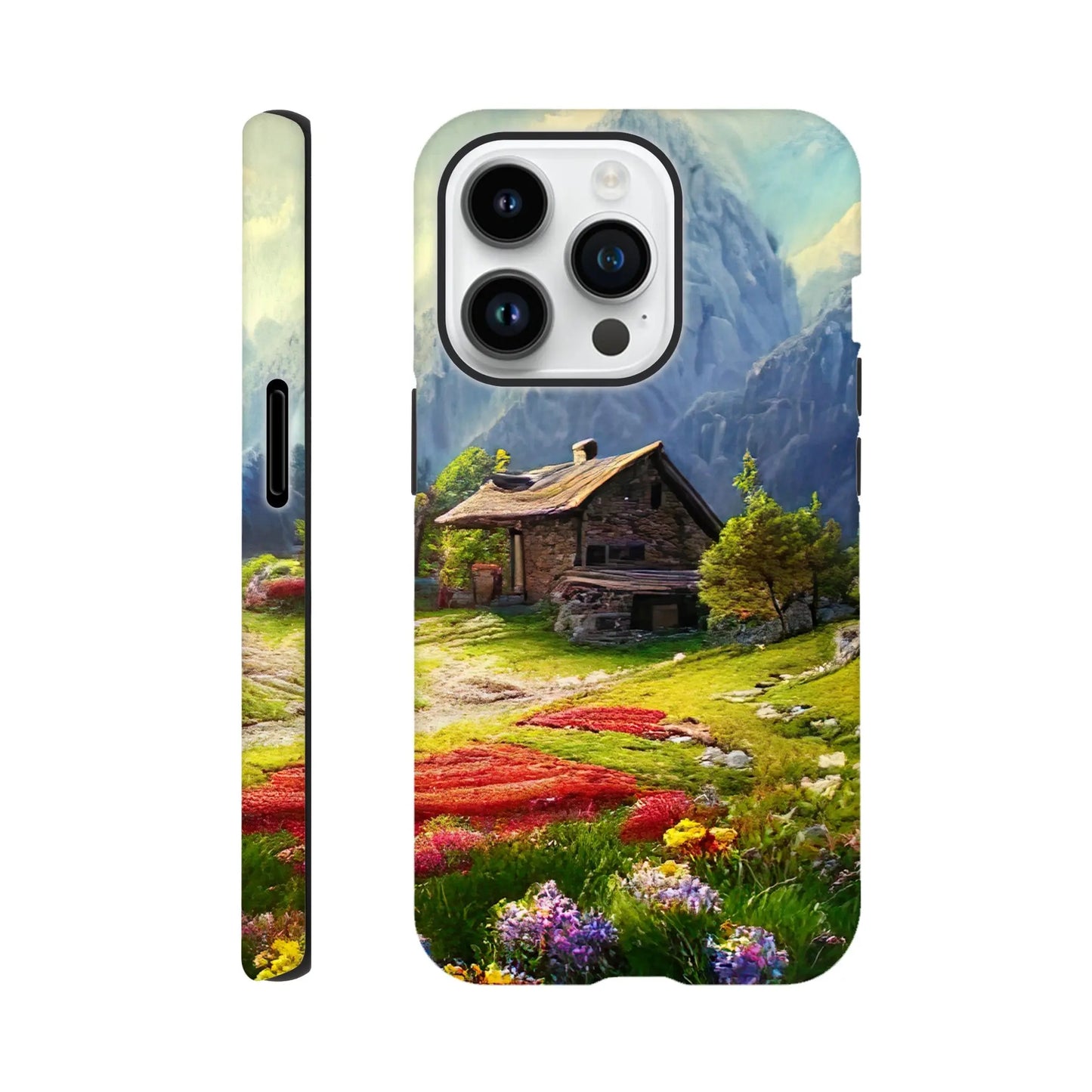 Smartphone-Hülle "Hart" - Berglandschaft - Malerischer Stil, KI-Kunst RolConArt, Landschaften, iPhone-14-Pro