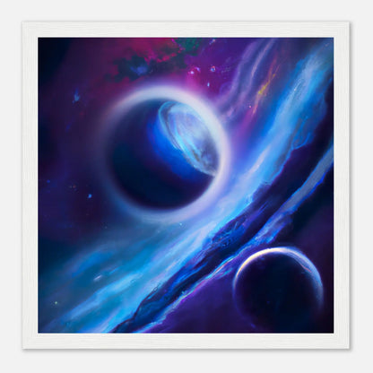 Gerahmtes Premium-Poster - Planet, Weltraum - Digitaler Stil, KI-Kunst - RolConArt, Sci-Fi, 30x30-cm-12x12-Weiß