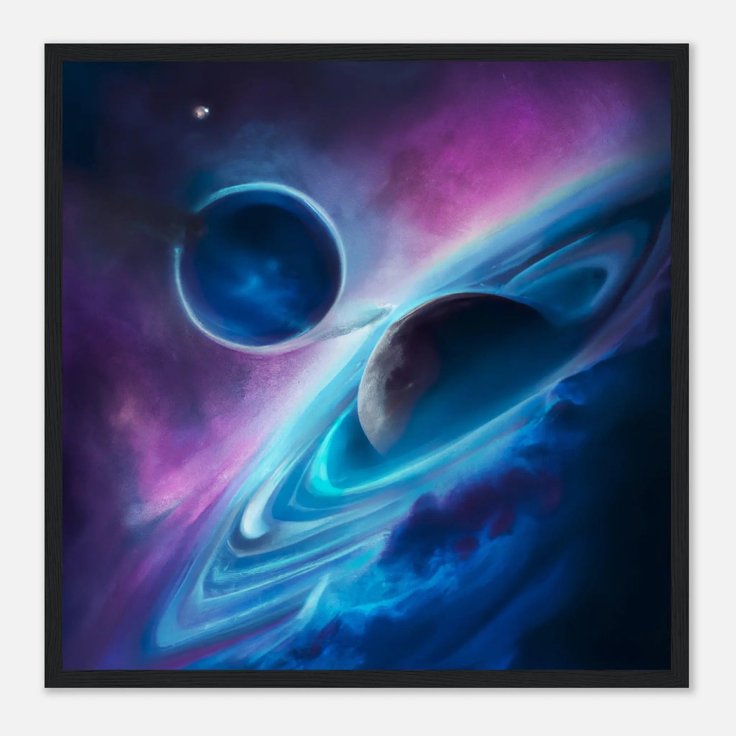 Gerahmtes Premium-Poster - Planet, Weltraum - Digitaler Stil, KI-Kunst - RolConArt, Sci-Fi, 