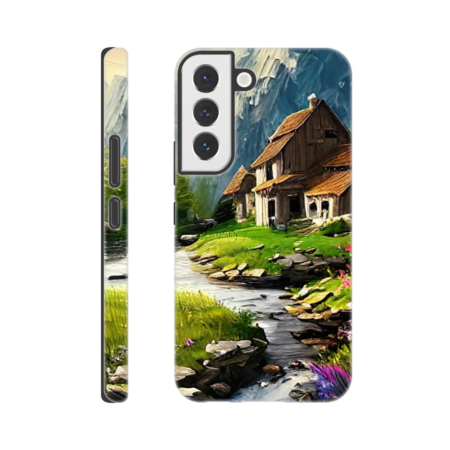 Smartphone-Hülle "Hart" - Berglandschaft - Malerischer Stil, KI-Kunst RolConArt, Landschaften, Galaxy-S22