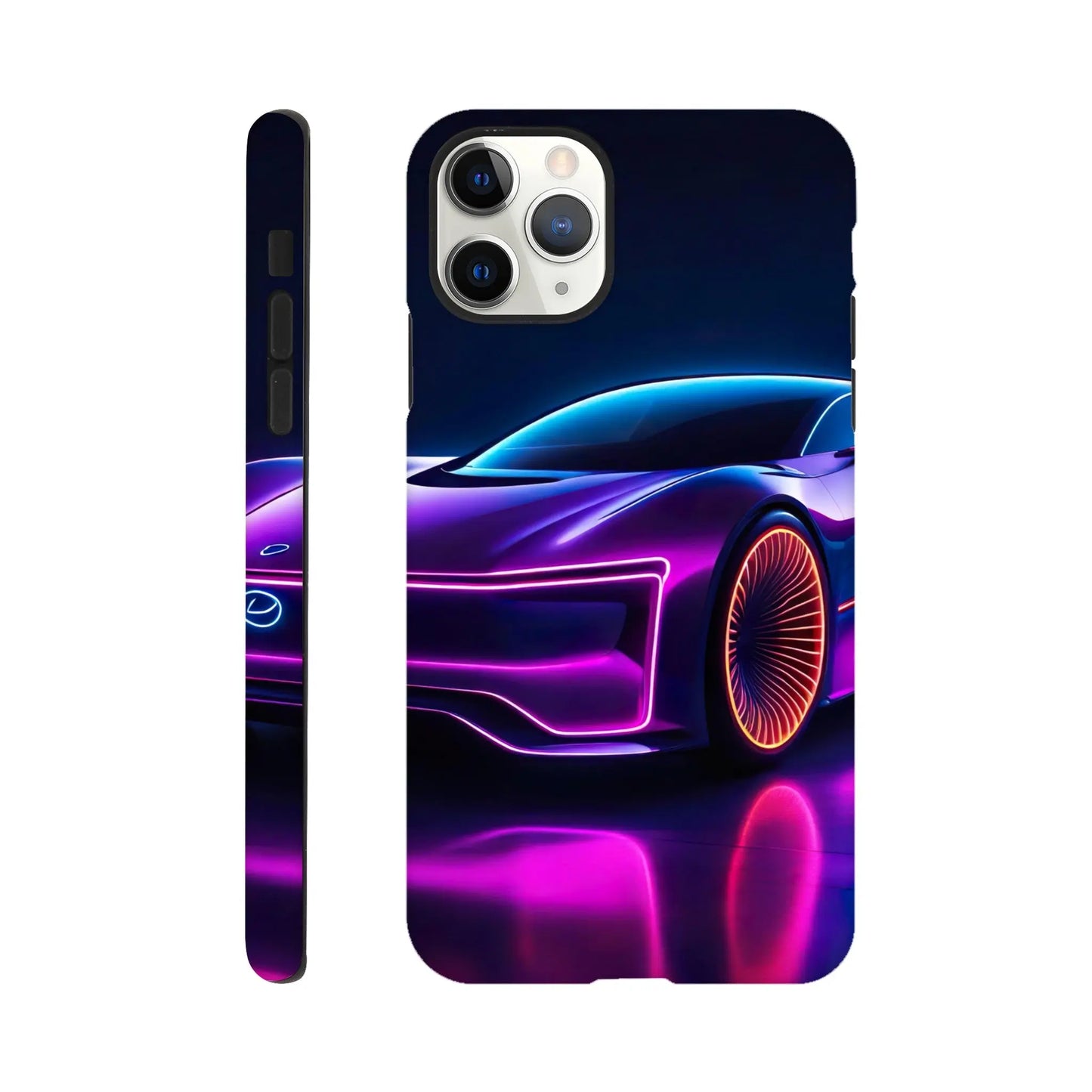 Smartphone-Hülle "Hart" - Futuristisches Auto - Neon Stil, KI-Kunst RolConArt, Neon, iPhone-11-Pro-Max