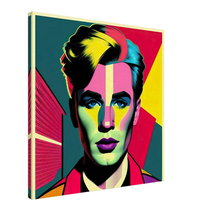 Leinwandbild - Männerporträt im Pop Art Stil, KI-Kunst - RolConArt, Pop Art - Porträts, 