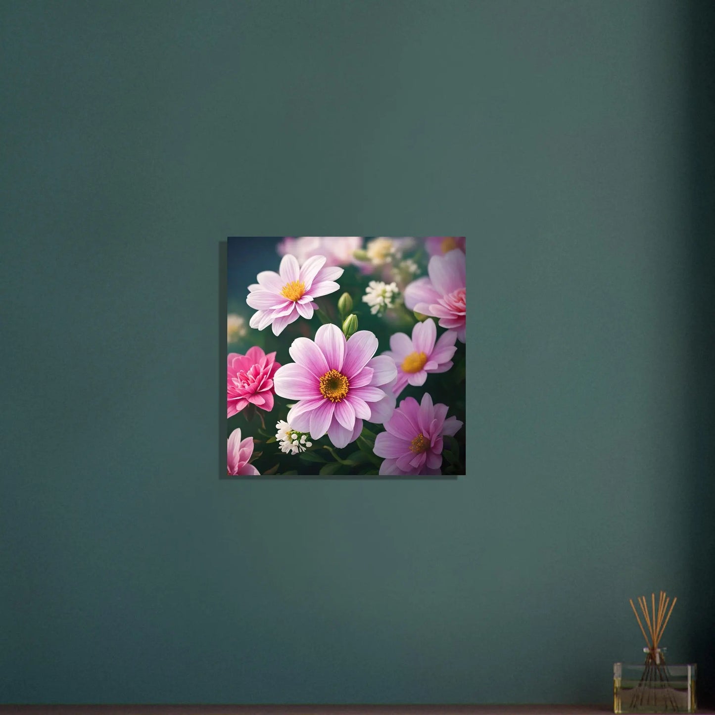 Aluminiumdruck - Windröschen Blumen - Foto Stil, KI-Kunst - RolConArt, Pflanzen, 50x50-cm-20x20