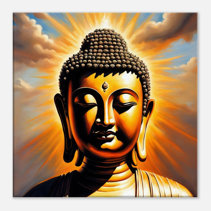 Leinwandbild - Buddha - Malerischer Stil, KI-Kunst - RolConArt, Spirituelle Vielfalt, 40x40-cm-16x16