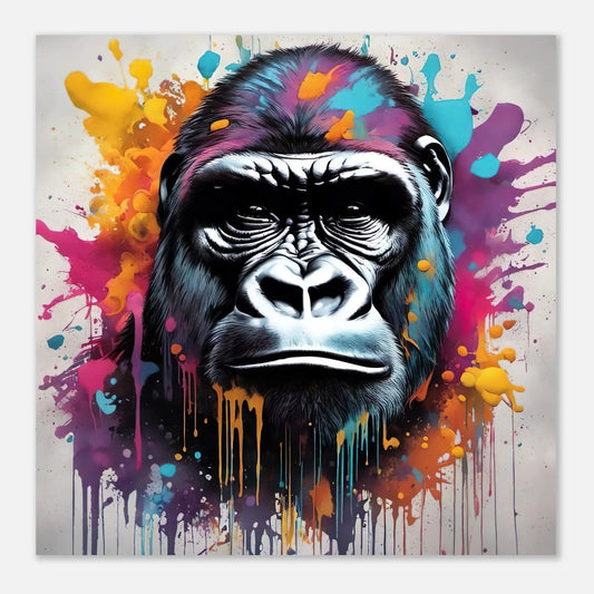 Aluminiumdruck - Gorilla - Splash Art Stil, KI-Kunst RolConArt