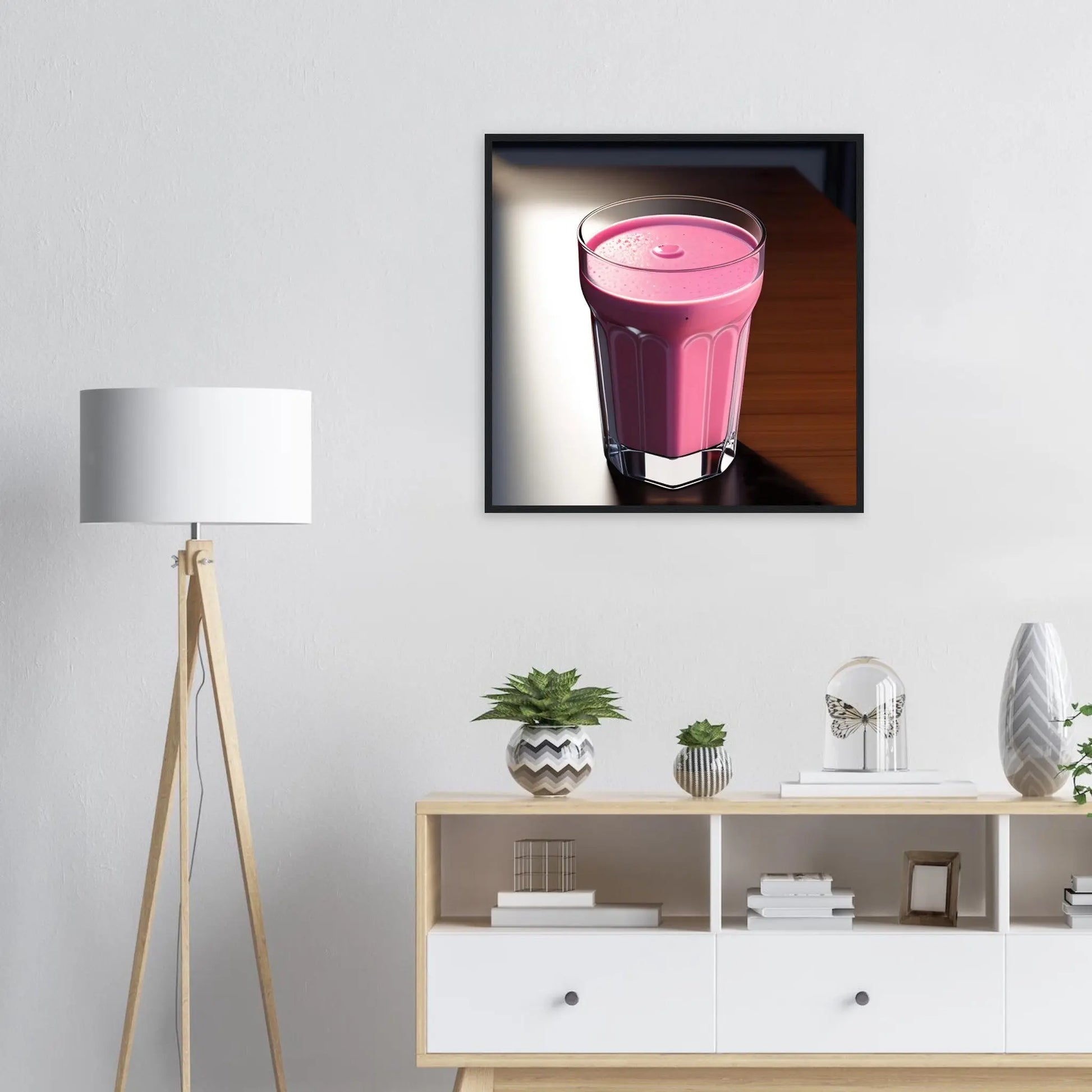 Gerahmtes Premium-Poster - Smoothie im Glas - Foto Stil, KI-Kunst - RolConArt, Kreative Vielfalt, 