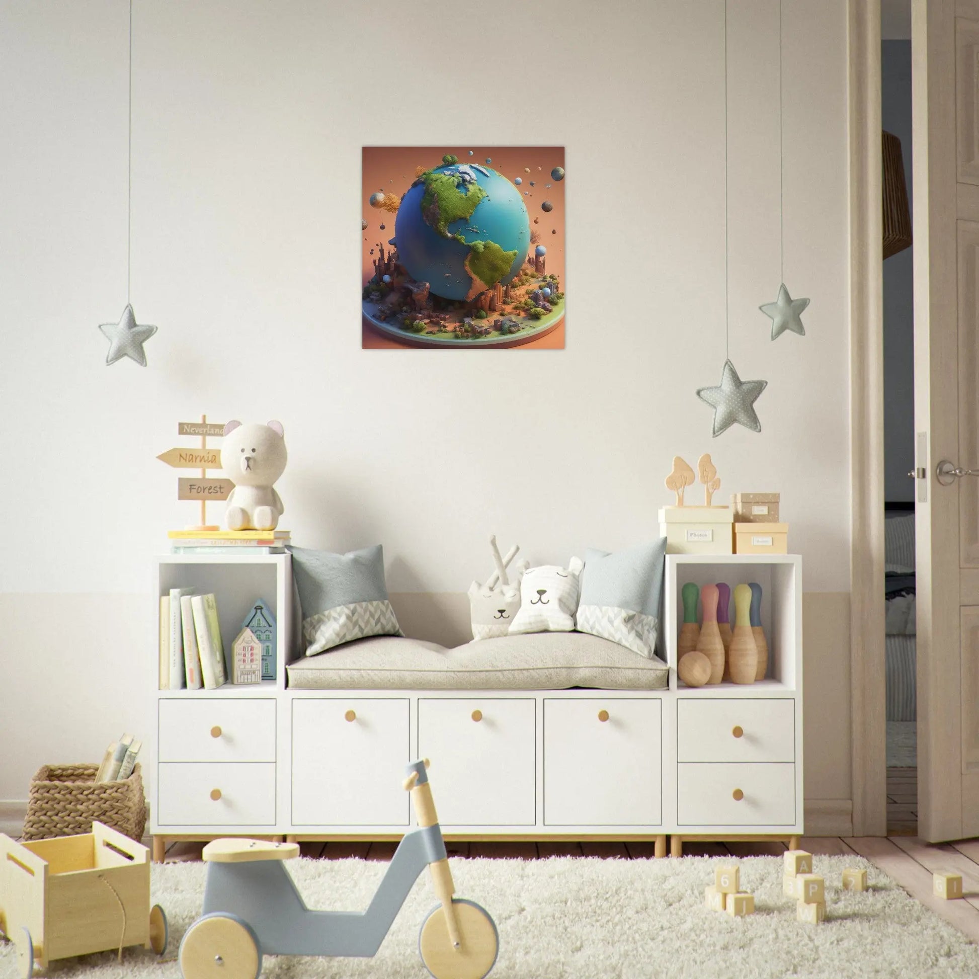 Aluminiumdruck - Planet - Kinderbild, 3D-Stil, KI-Kunst RolConArt