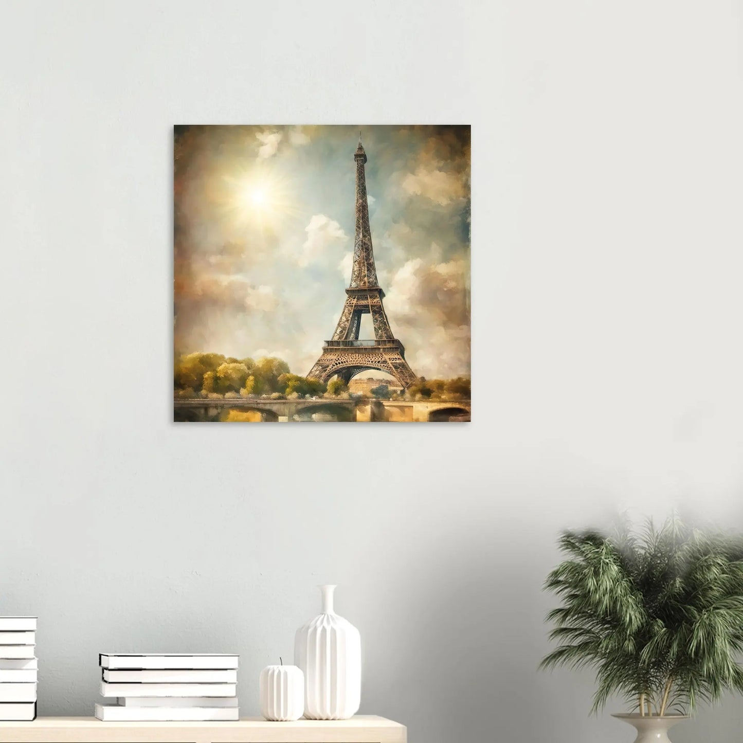 Aluminiumdruck - Eiffelturm - Malerischer Stil, KI-Kunst RolConArt