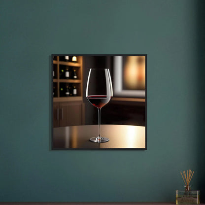 Gerahmtes Premium-Poster - Rotwein im Glas - Foto Stil, KI-Kunst - RolConArt, Kreative Vielfalt, 