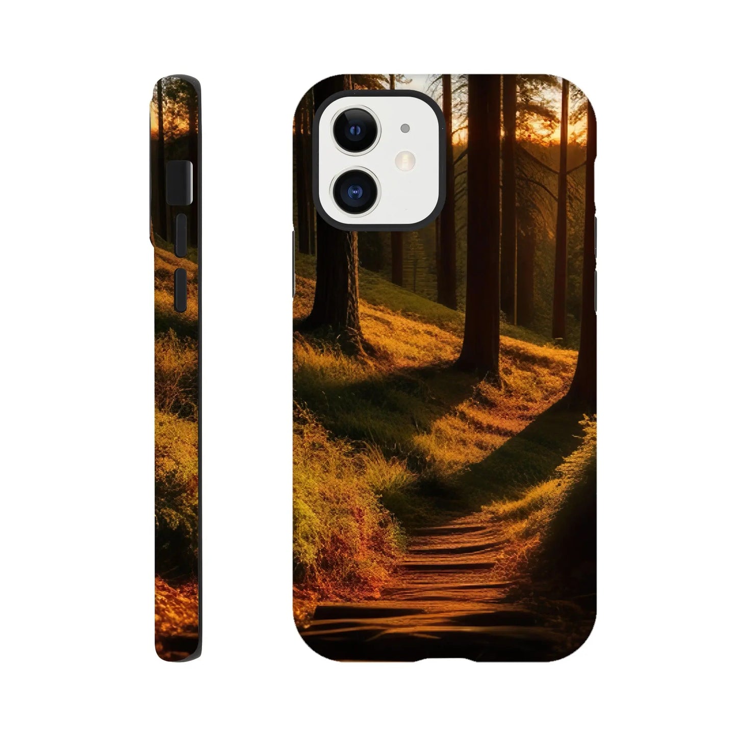 Smartphone-Hülle "Hart" - Waldlandschaft - Foto Stil, KI-Kunst RolConArt, Landschaften, iPhone-12