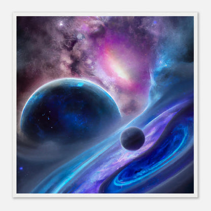 Gerahmtes Premium-Poster - Planet, Weltraum - Digitaler Stil, KI-Kunst - RolConArt, Sci-Fi, 