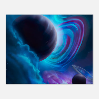 Leinwandbild - Planeten im Weltraum - Digitaler Stil, KI-Kunst - RolConArt, Sci-Fi, 60x75-cm-24x30