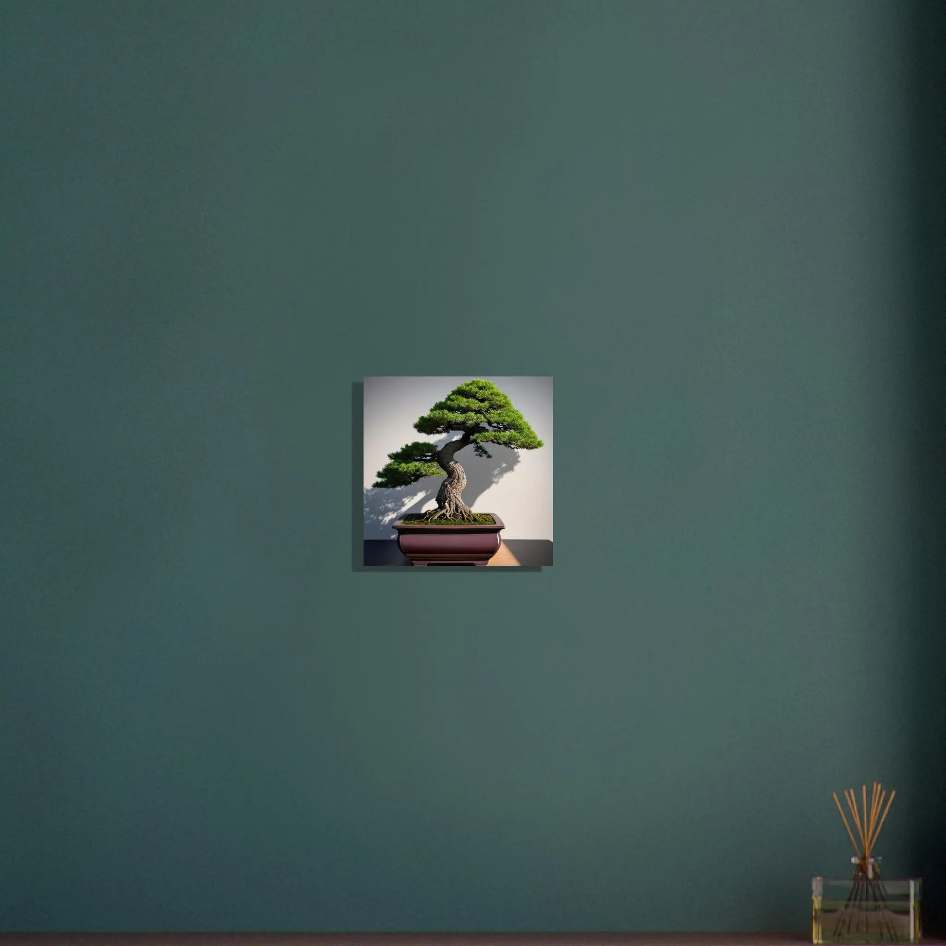 Aluminiumdruck - Bonsai - Foto Stil, KI-Kunst - RolConArt, Pflanzen, 30x30-cm-12x12