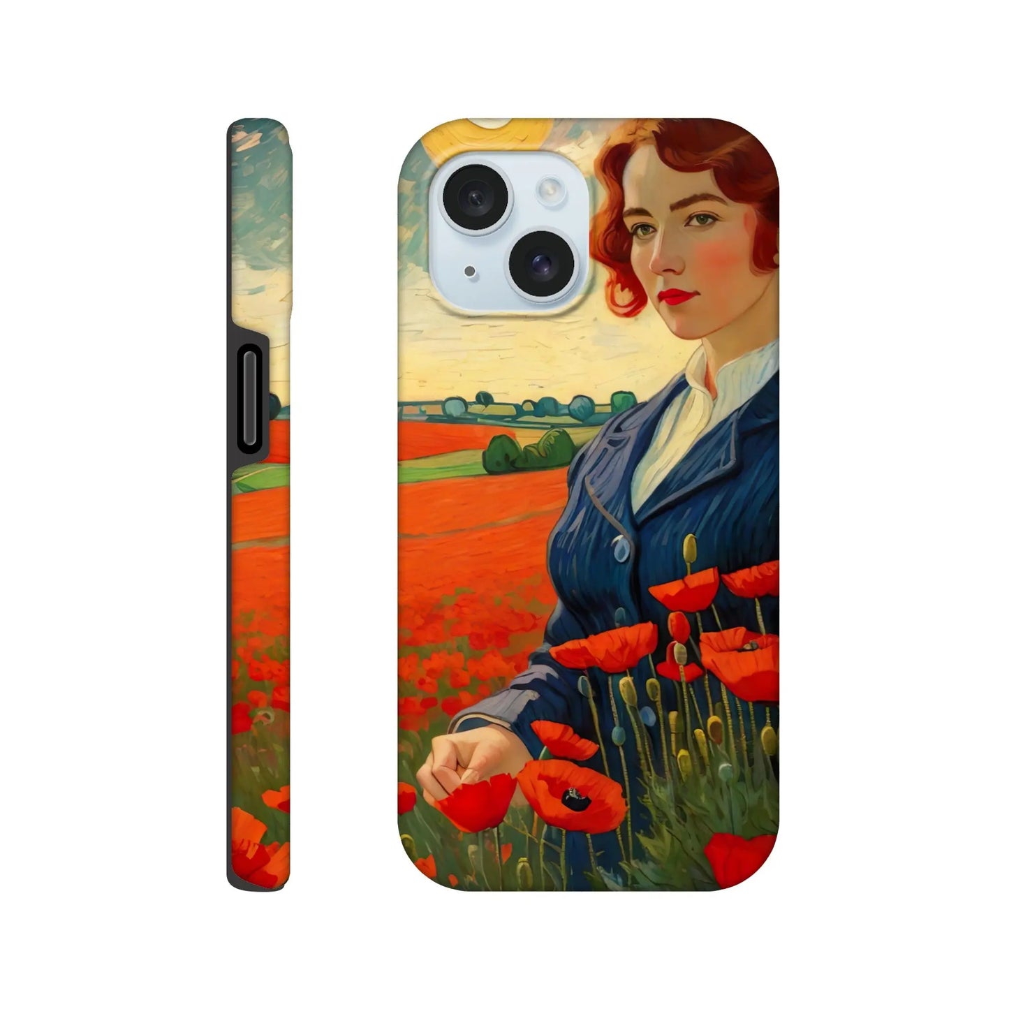 Smartphone-Hülle "Hart" - Blütezeit - Malerischer Stil, KI-Kunst RolConArt, Landschaften, iPhone-15