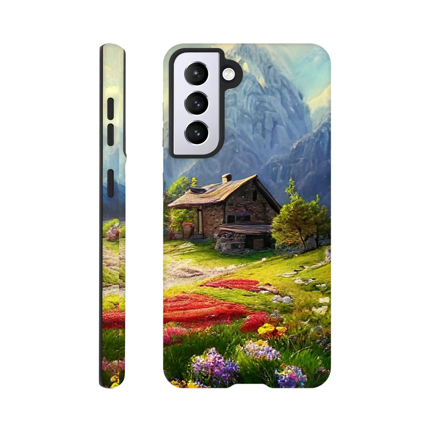 Smartphone-Hülle "Hart" - Berglandschaft - Malerischer Stil, KI-Kunst RolConArt, Landschaften, Galaxy-S21