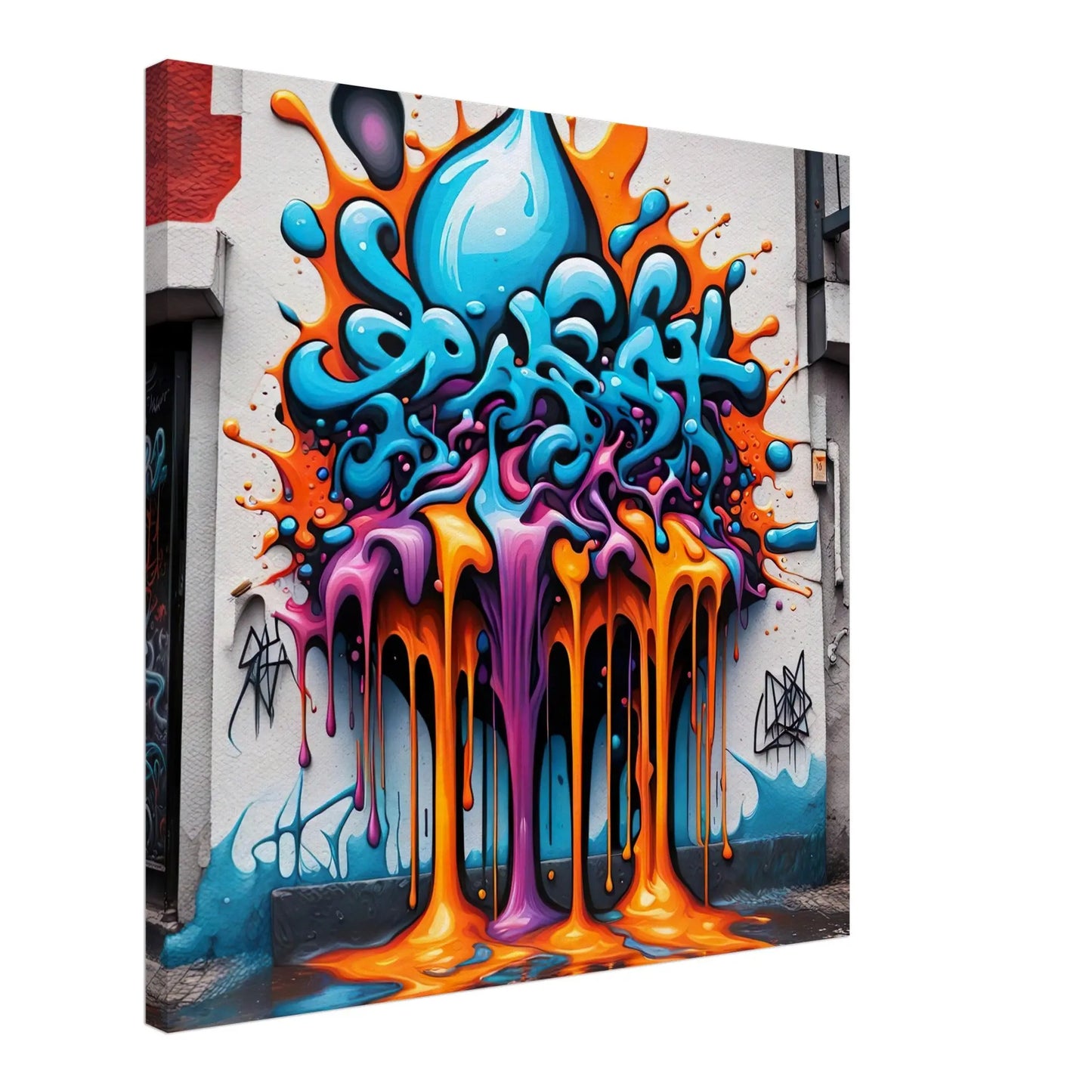 Leinwandbild - 3D Graffiti - Splash Art Stil, KI-Kunst - RolConArt, Splash Art, 