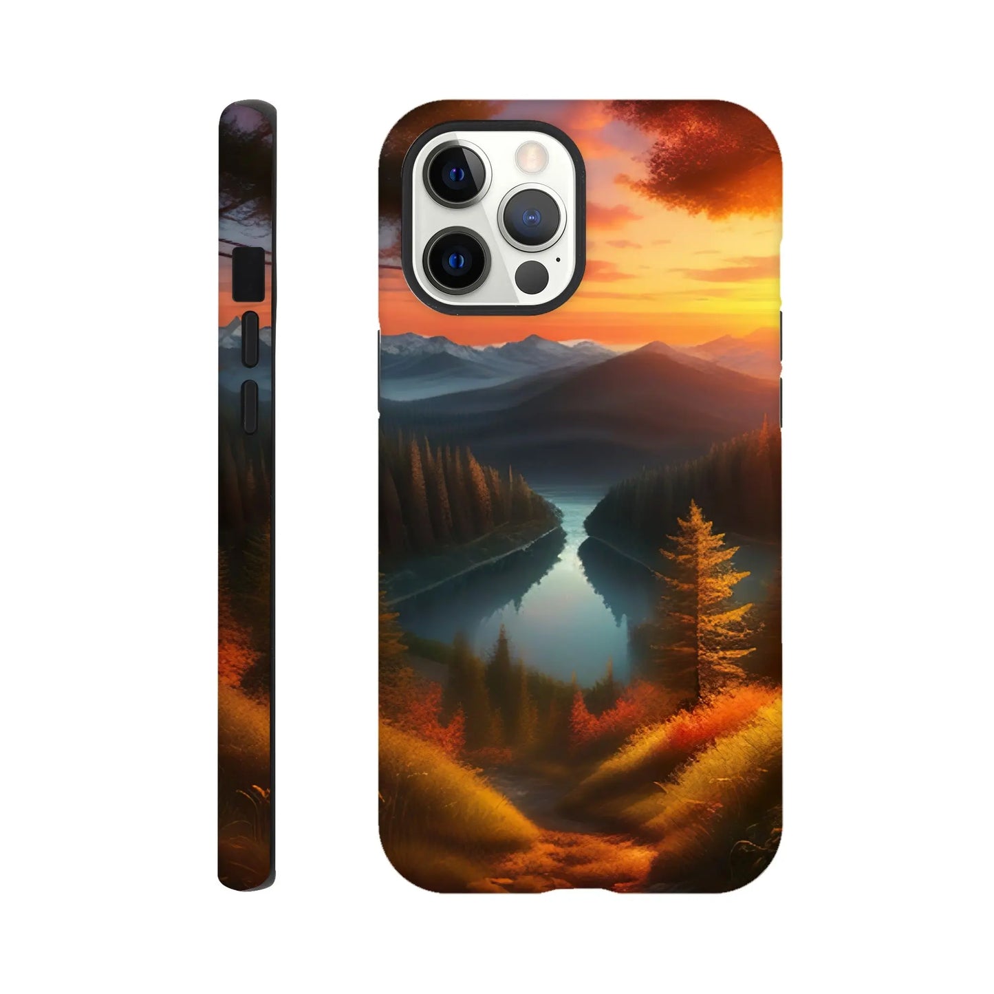 Smartphone-Hülle "Hart" - Bergpanorama - Digitaler Stil, KI-Kunst RolConArt, Landschaften, iPhone-12-Pro-Max